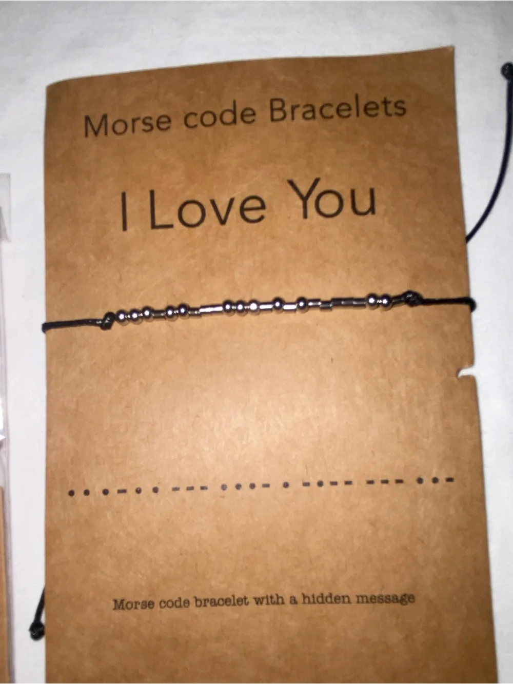 Black Morse Code 'I Love You' Bracelet Set - Men's Jewelry
